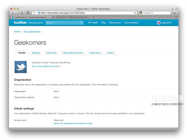 Twitter-API-Parametres-Geekorner