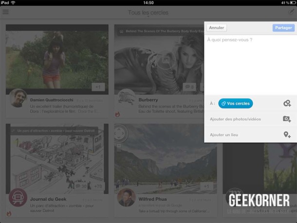 Google Plus iPad - Geekorner - 01