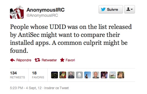 AnonymousIRC - Message Twitter UDID